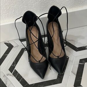 Aldo Black Lace-Up Heels